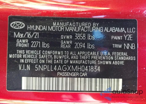 2021 Hyundai Elantra Se z USA, uszkodzony, nr VIN 5NPLL4AGXMH041834